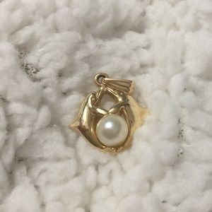 Pearl Dolphin Necklace Pendant